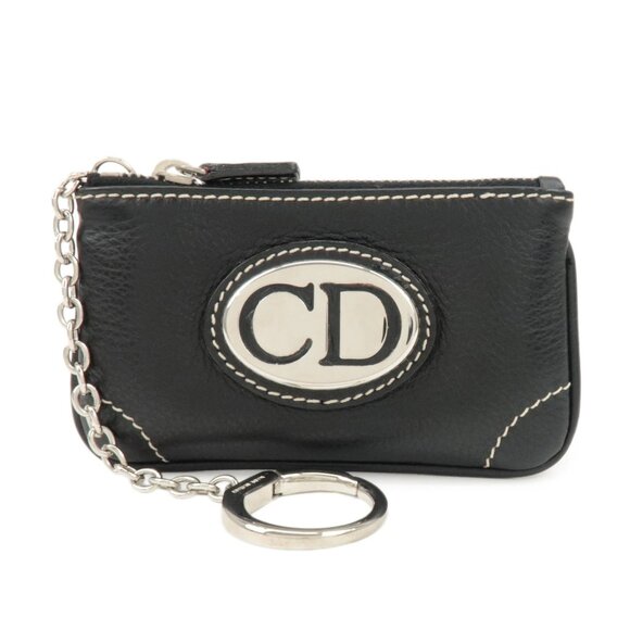 ❤️Authentic Christian Dior CD Logo Leather Coin Case❤️ - Picture 1 of 16